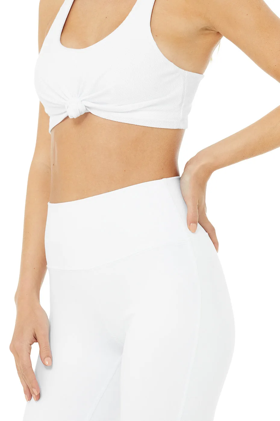 High-Waist Goddess Legging - White/White