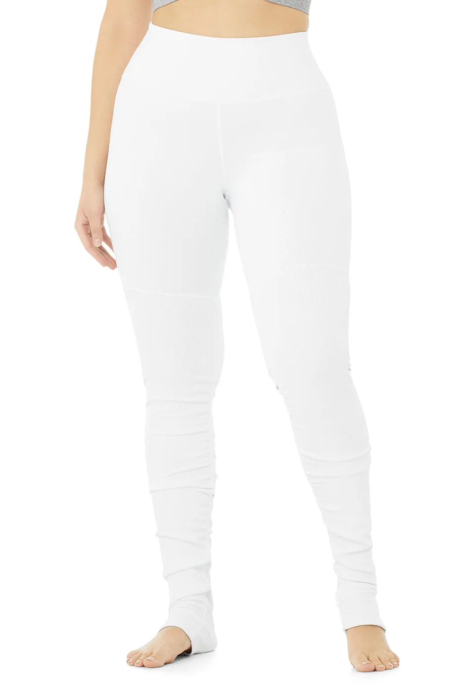 High-Waist Goddess Legging - White/White