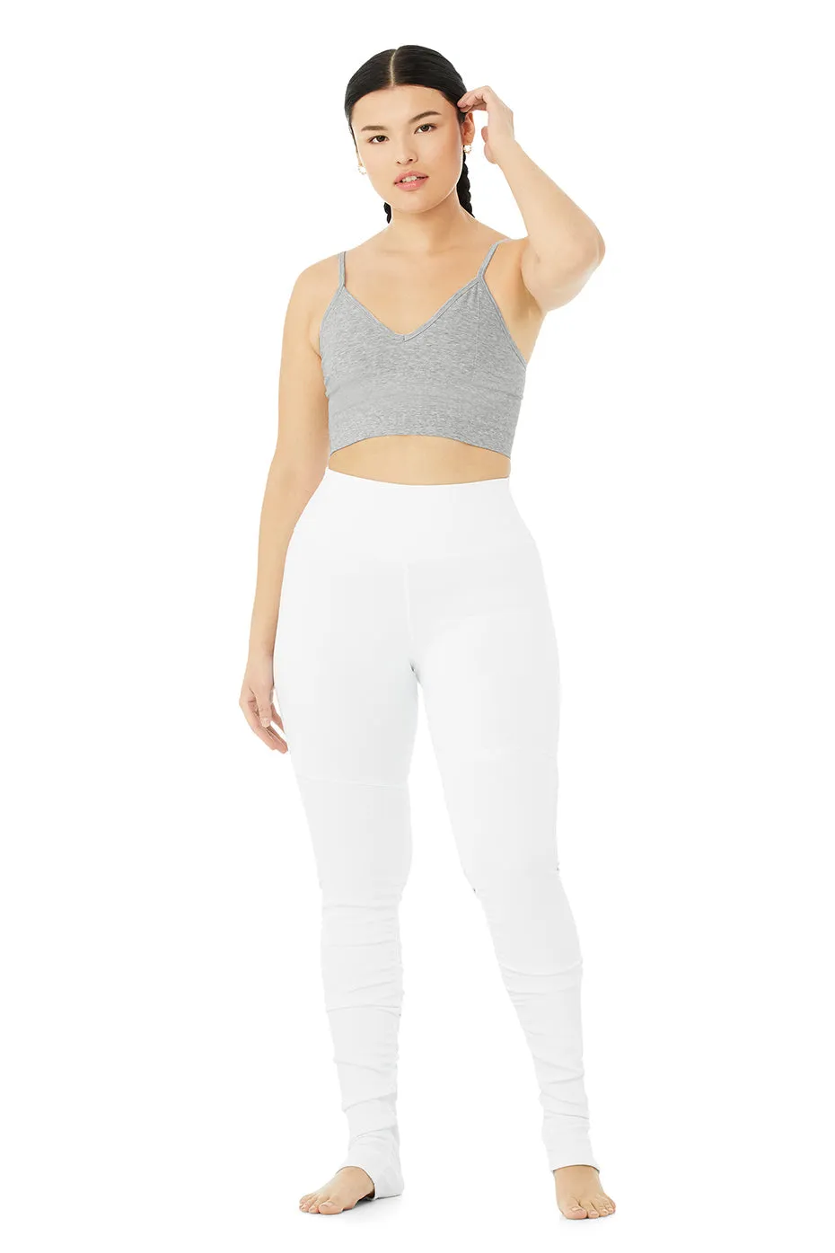 High-Waist Goddess Legging - White/White