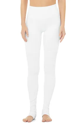 High-Waist Goddess Legging - White/White