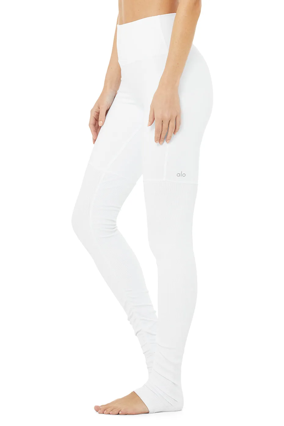 High-Waist Goddess Legging - White/White