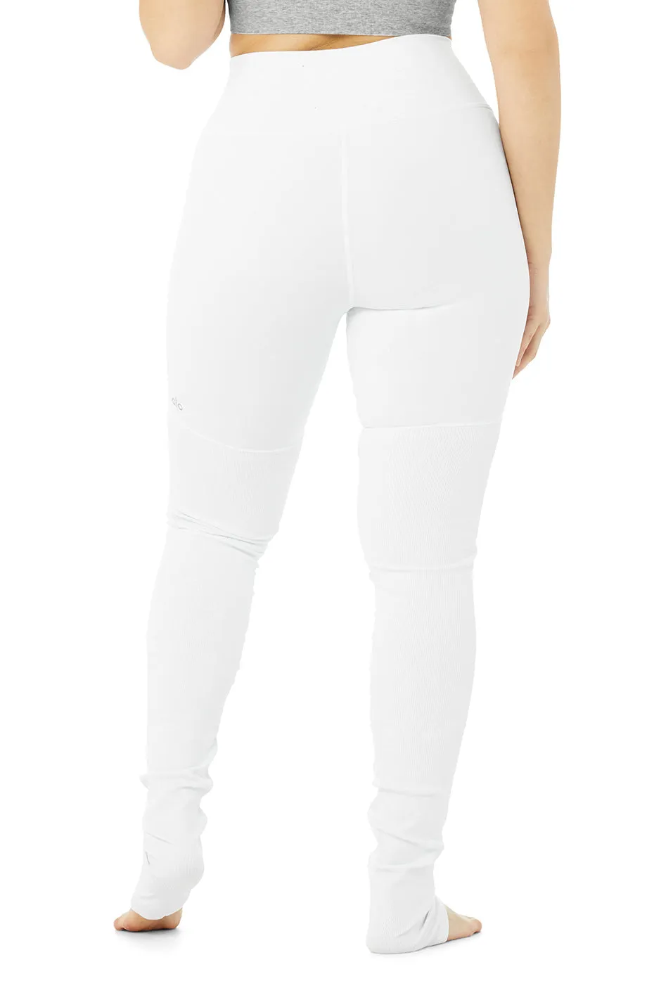 High-Waist Goddess Legging - White/White