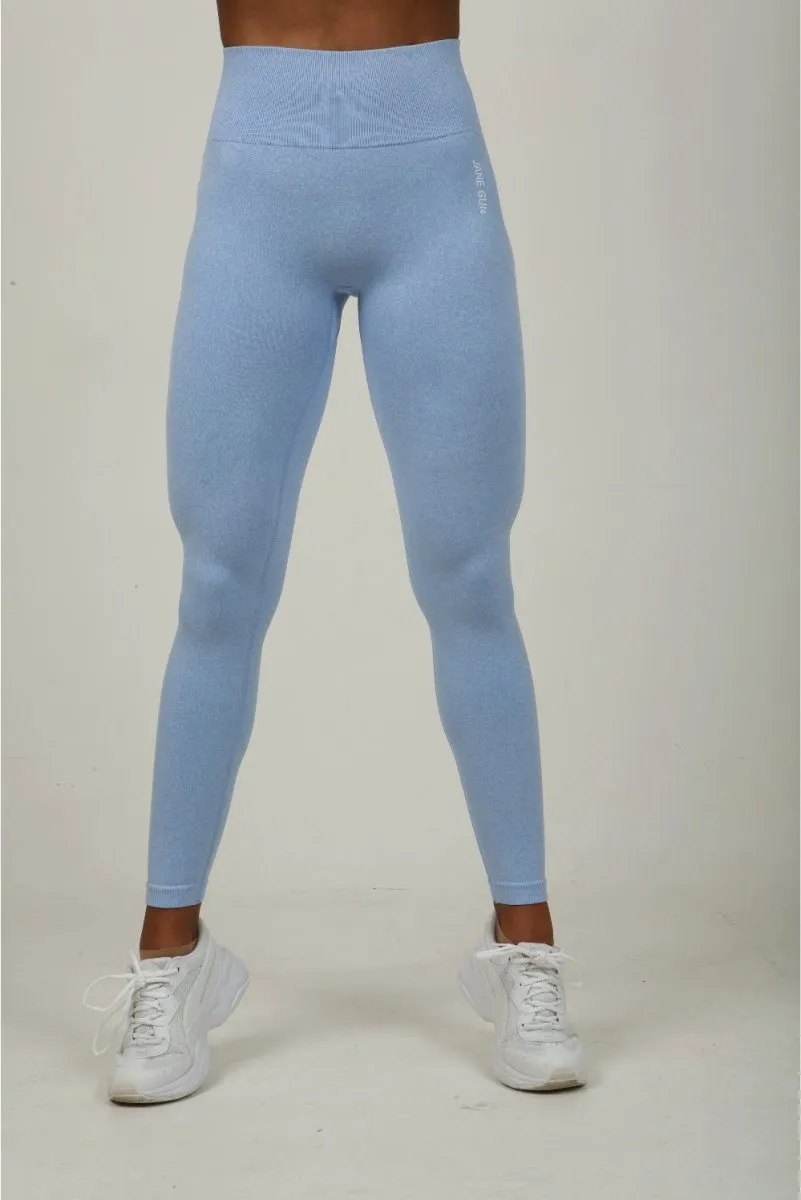 High Waist Leggings - Blue Marl