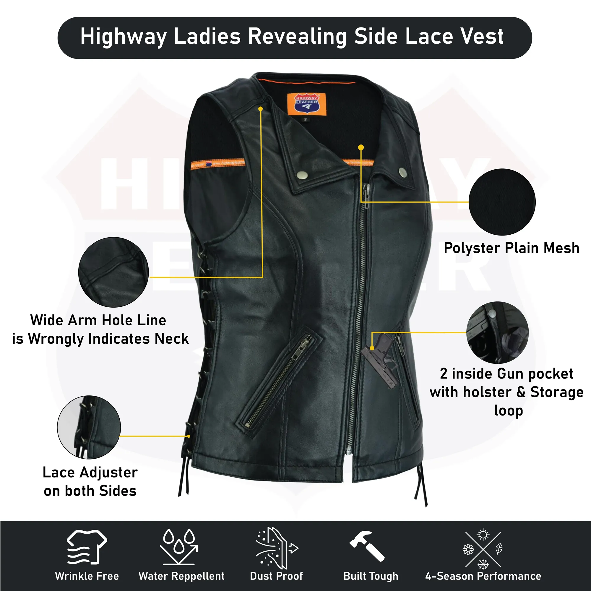 HL14574 The Jenni Ladies Revealing Side Laces Vest