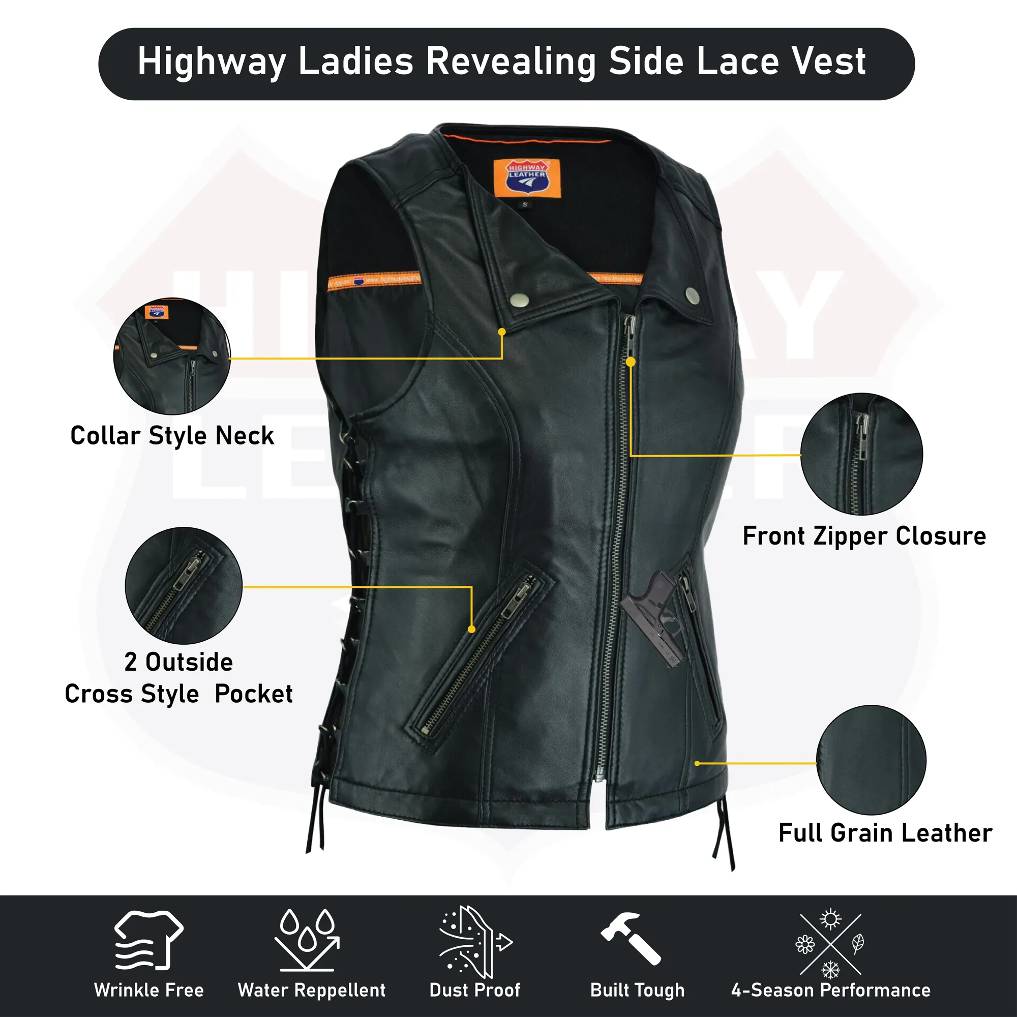 HL14574 The Jenni Ladies Revealing Side Laces Vest