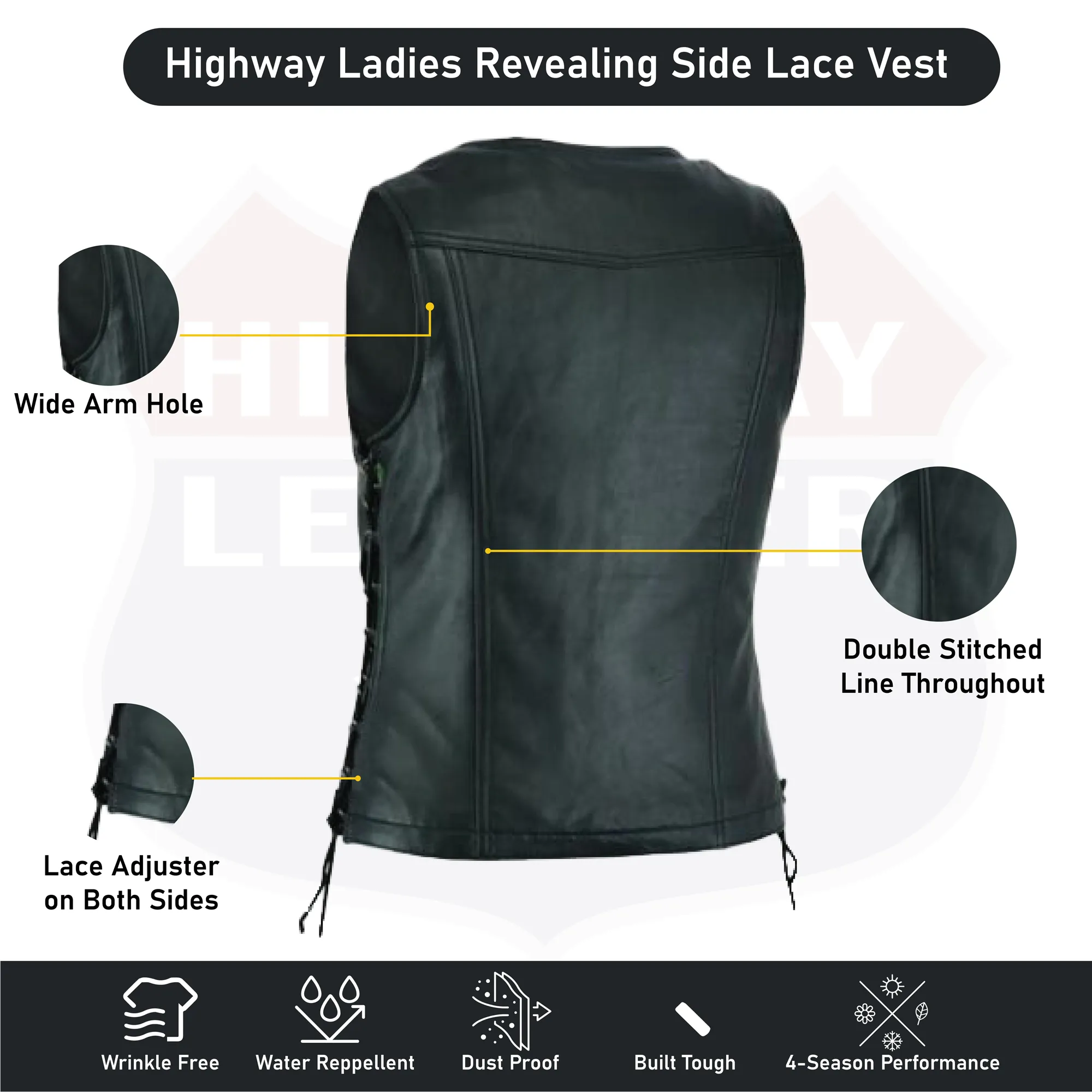 HL14574 The Jenni Ladies Revealing Side Laces Vest