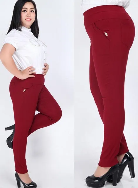 hot New Women Casual Pants capris Plus bigSize 6XL Female Skinny Stretch Spring summer Slim pencil Pants/ Trousers /capris women