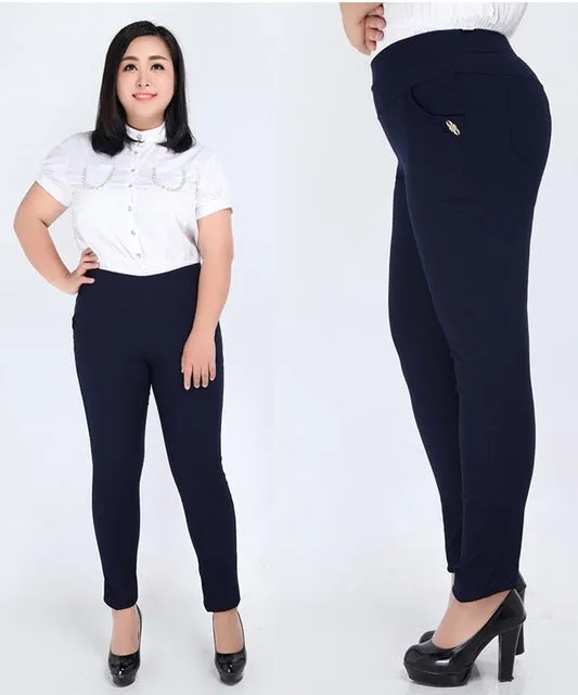 hot New Women Casual Pants capris Plus bigSize 6XL Female Skinny Stretch Spring summer Slim pencil Pants/ Trousers /capris women