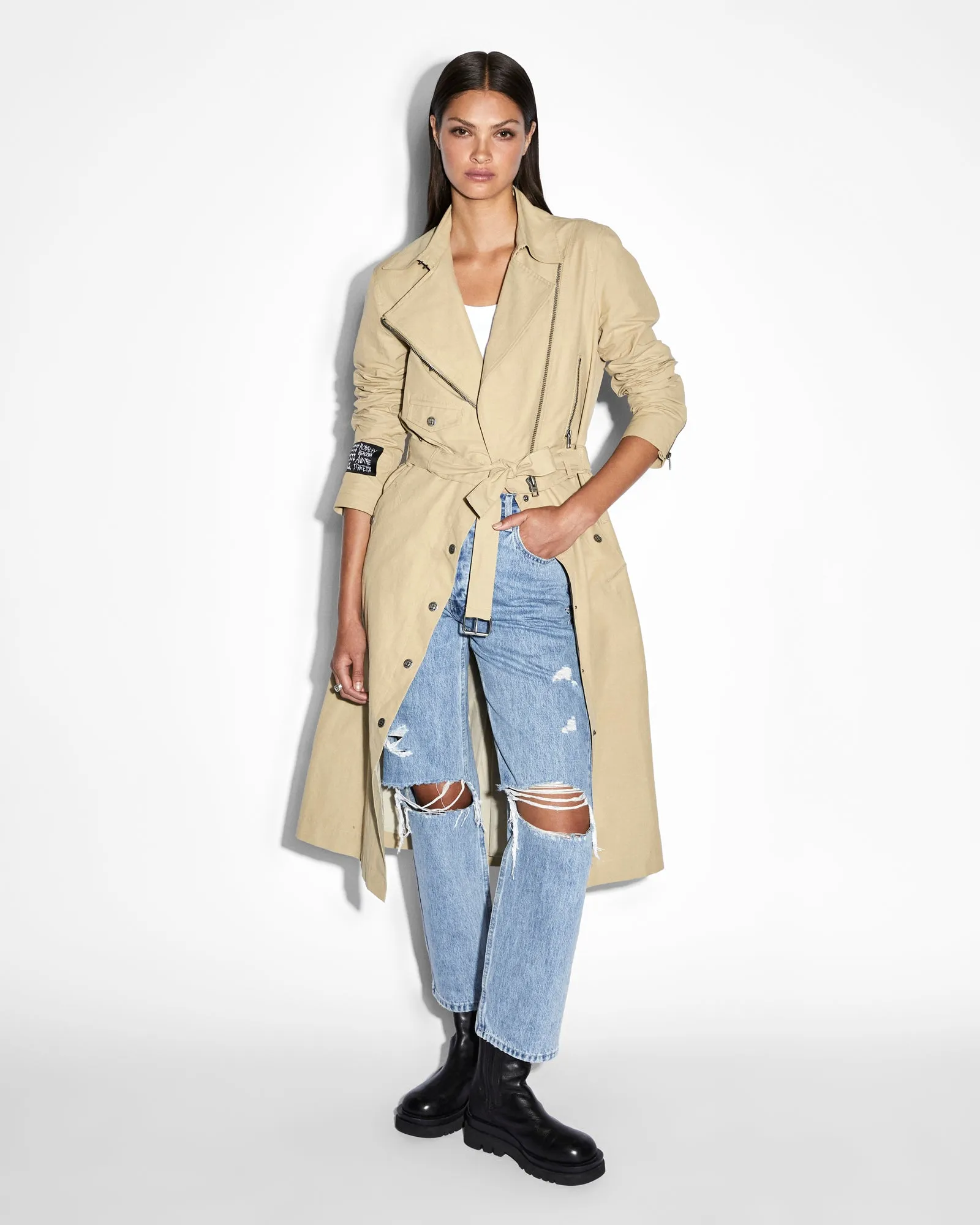 INCOGNITO BIKER/TRENCH KHAKI