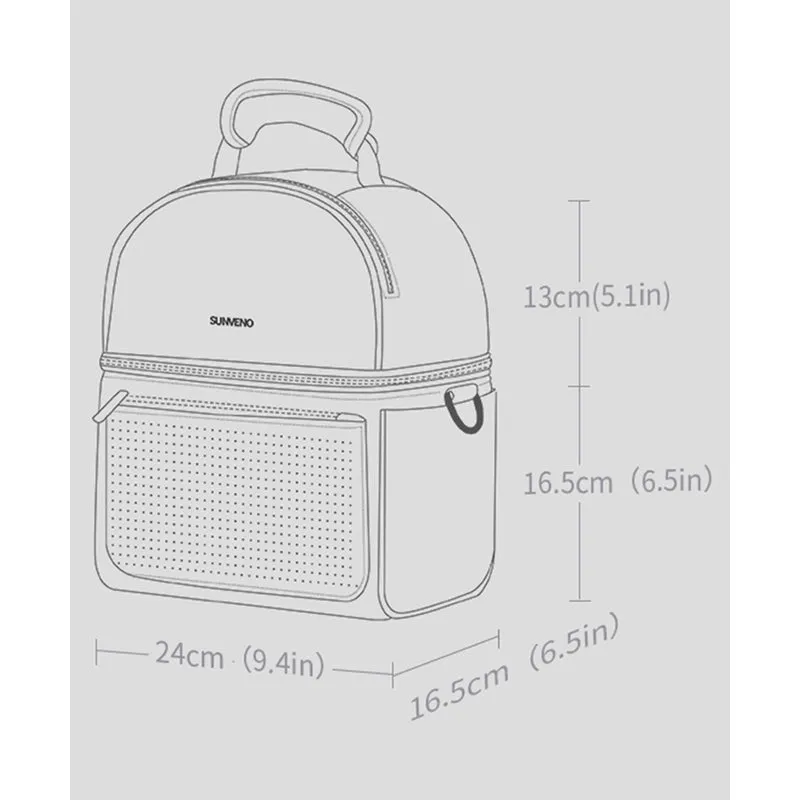 Insulated Lunch Bag with Thermo Box - Green