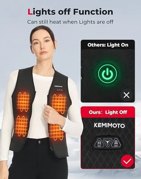 KEMIMOTO Heated Vest for Women with Battery Pack Included