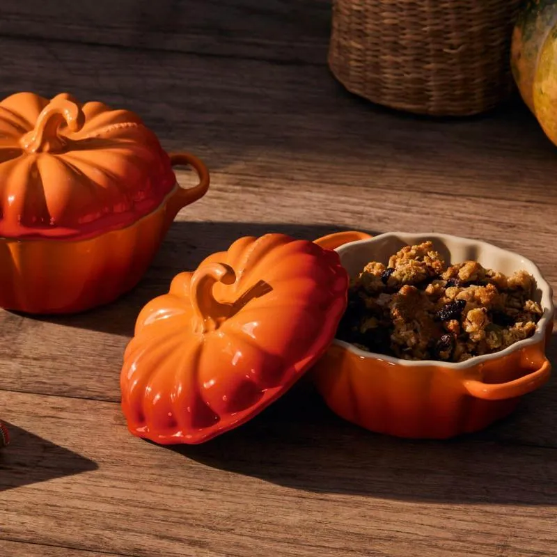 Le Creuset Stoneware Pumpkin Mini Casserole Volcanic