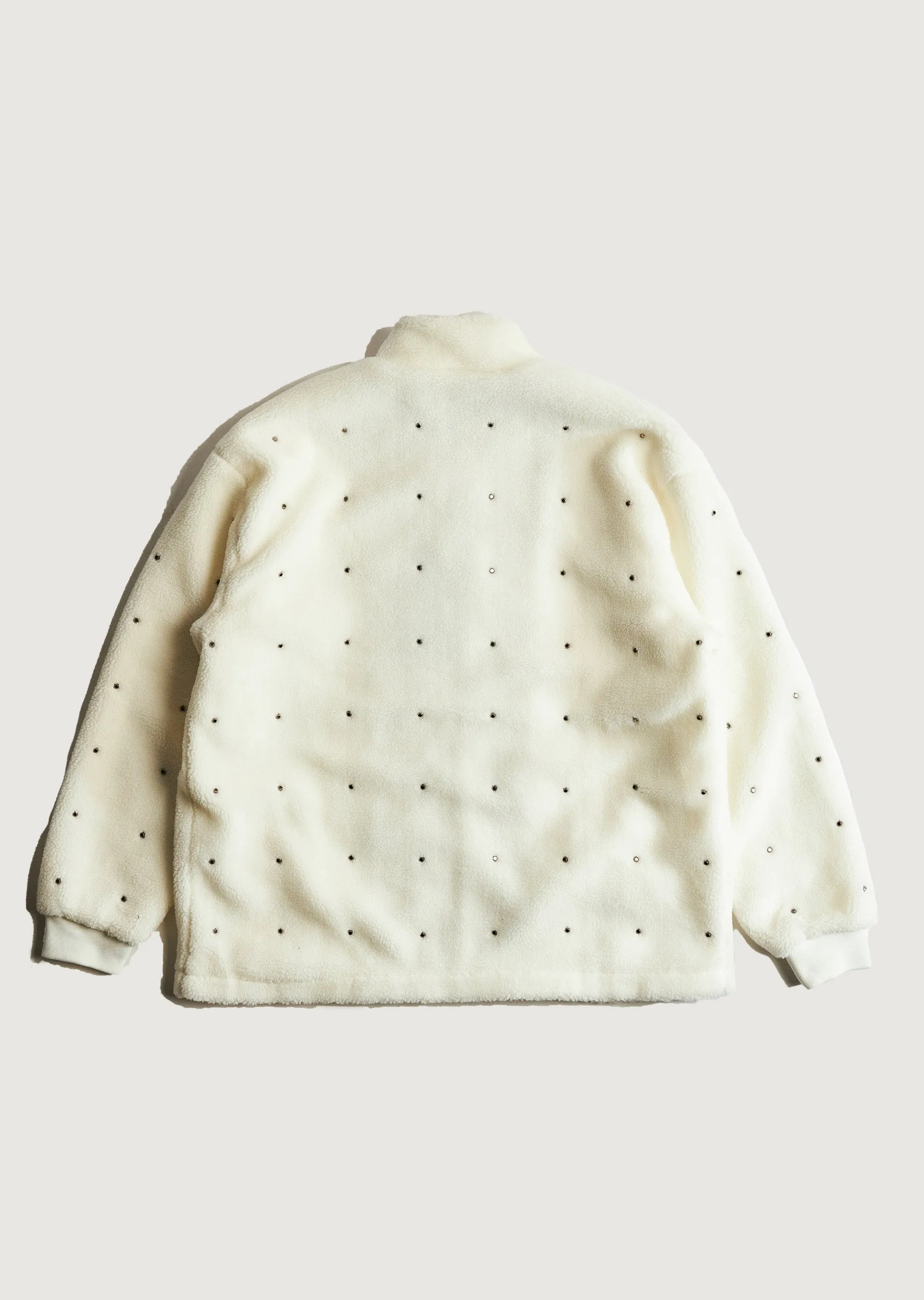 Leo Zip Sherpa Jacket (White)