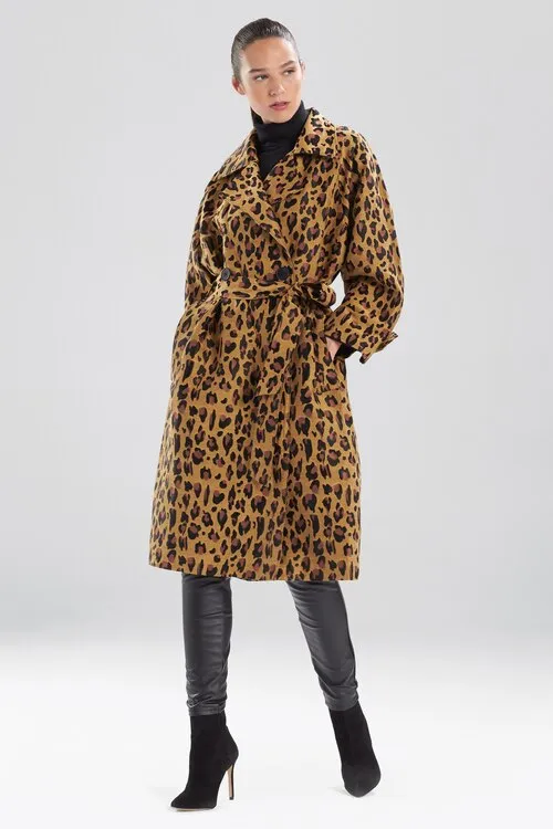 Leopard Jacquard Trench Coat