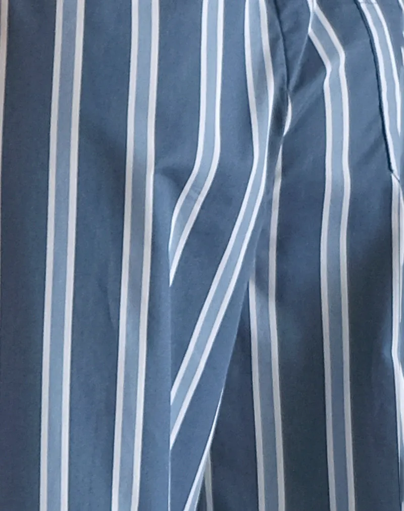 Lirura Trouser in Poplin Formal Stripe Navy