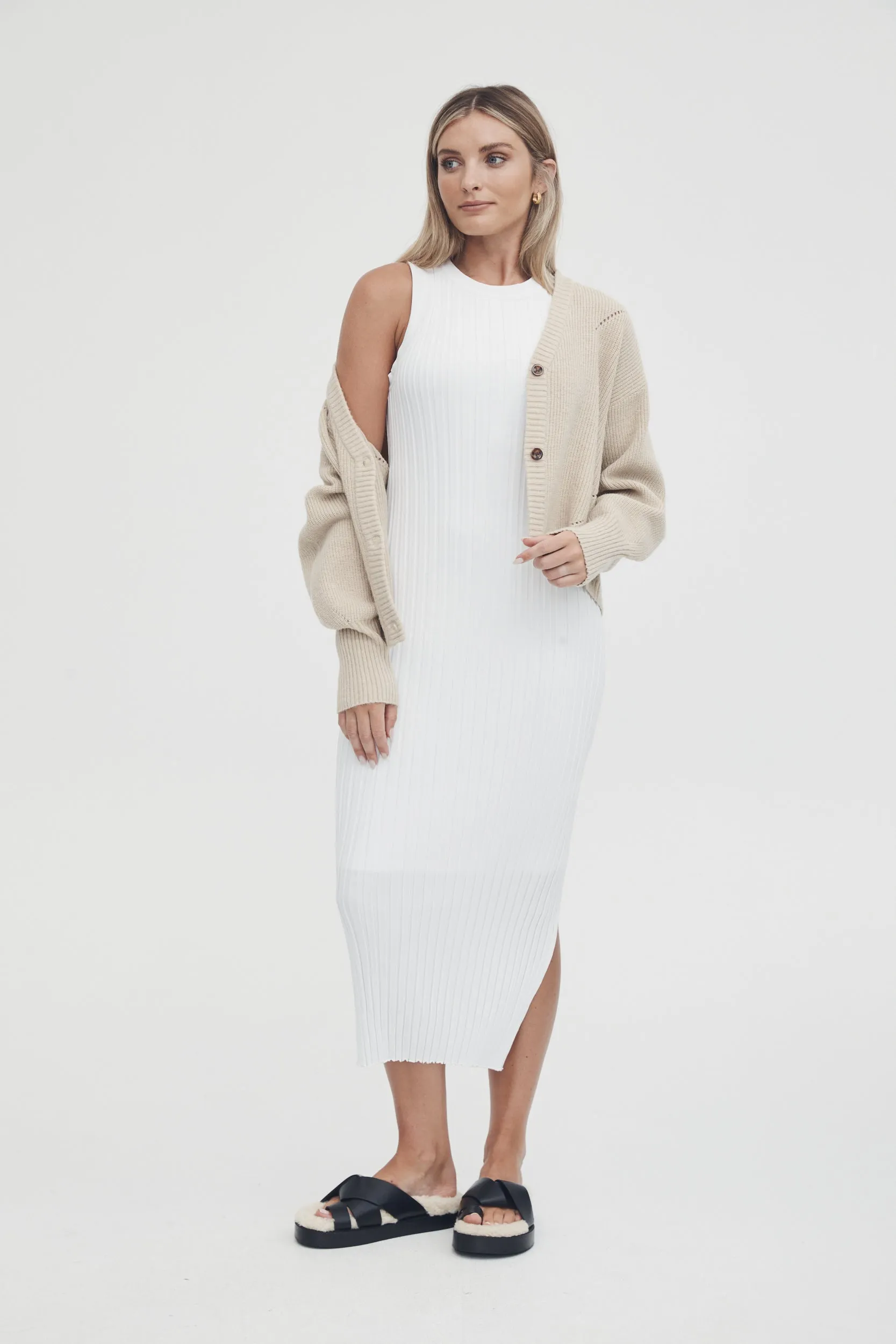 Luxe Shift Dress (White) - FINAL SALE