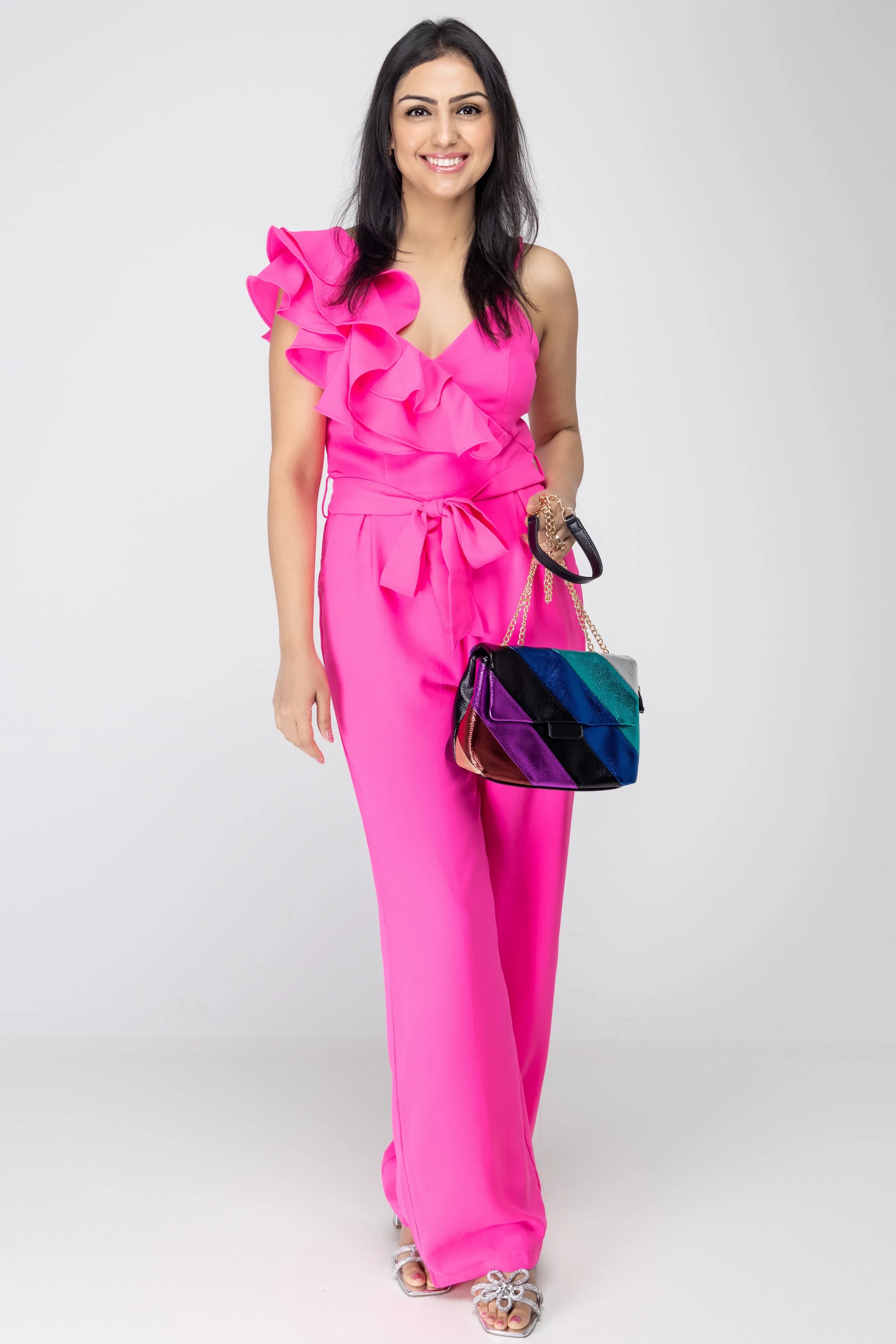 Made You Look Ruffle Shoulder Jumpsuit