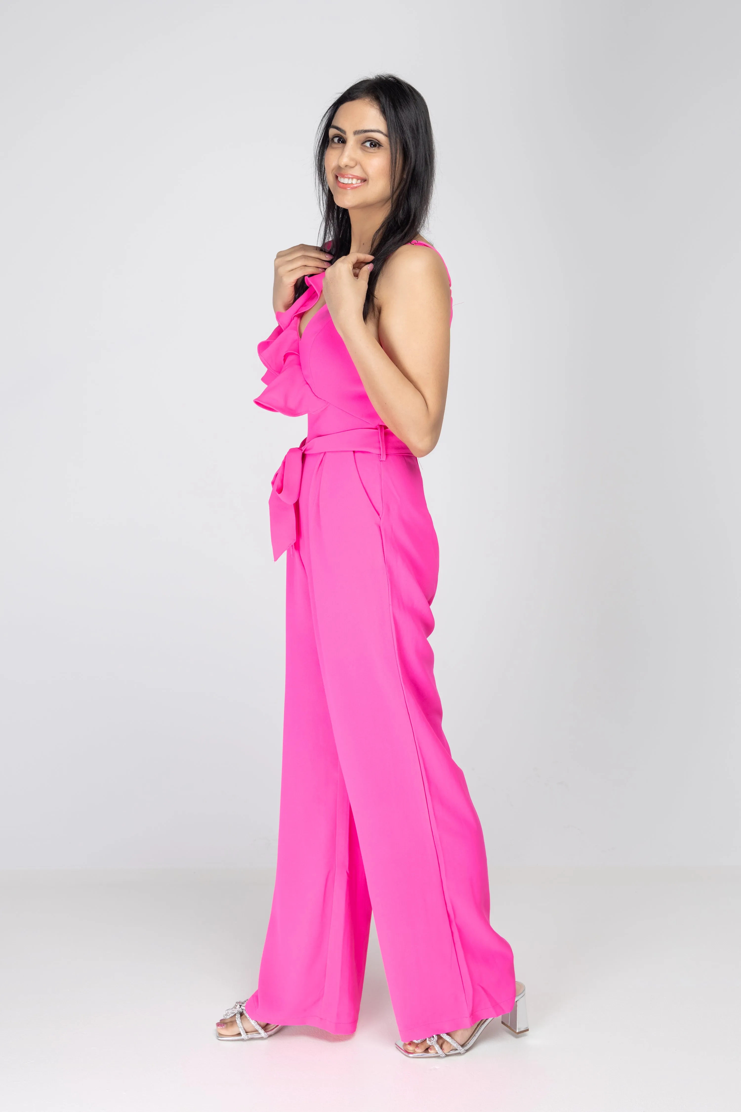 Made You Look Ruffle Shoulder Jumpsuit