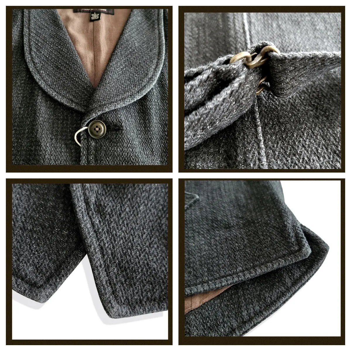 Men's Charcoal Shawl Collar Vest