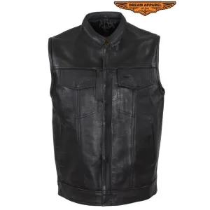 Mens Motorcycle Club Vest With Black Line