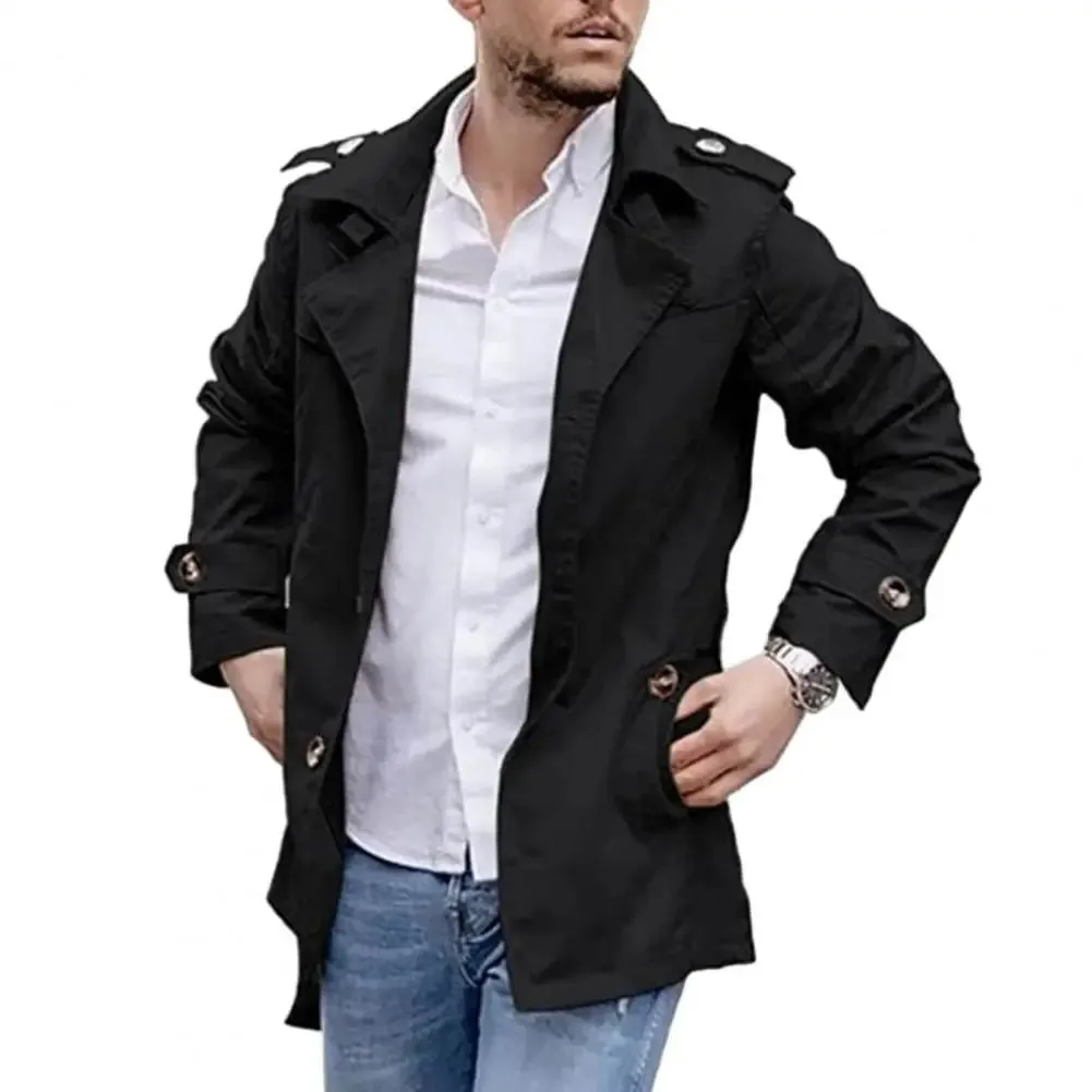 Men's Stylish Mid-Length Trench Coat for Fall