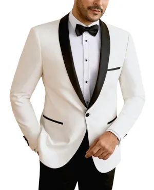 Men's Suit Jacket Slim Fit One Button Shawl Lapel Tuxedo Wedding Groomsmen Blazer