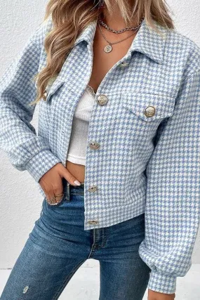 Metal Button Plaid Jacket