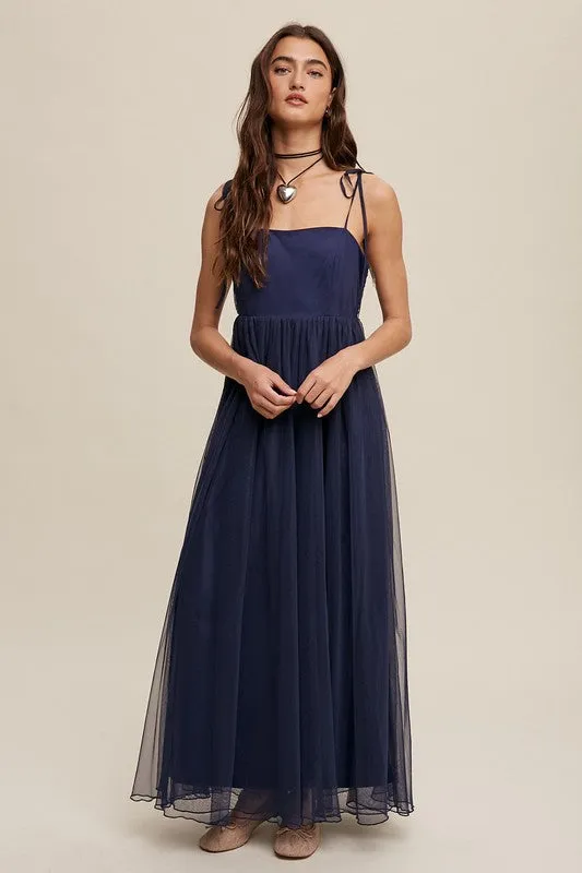 Midnight Romantic Babydoll Maxi Tulle Dress