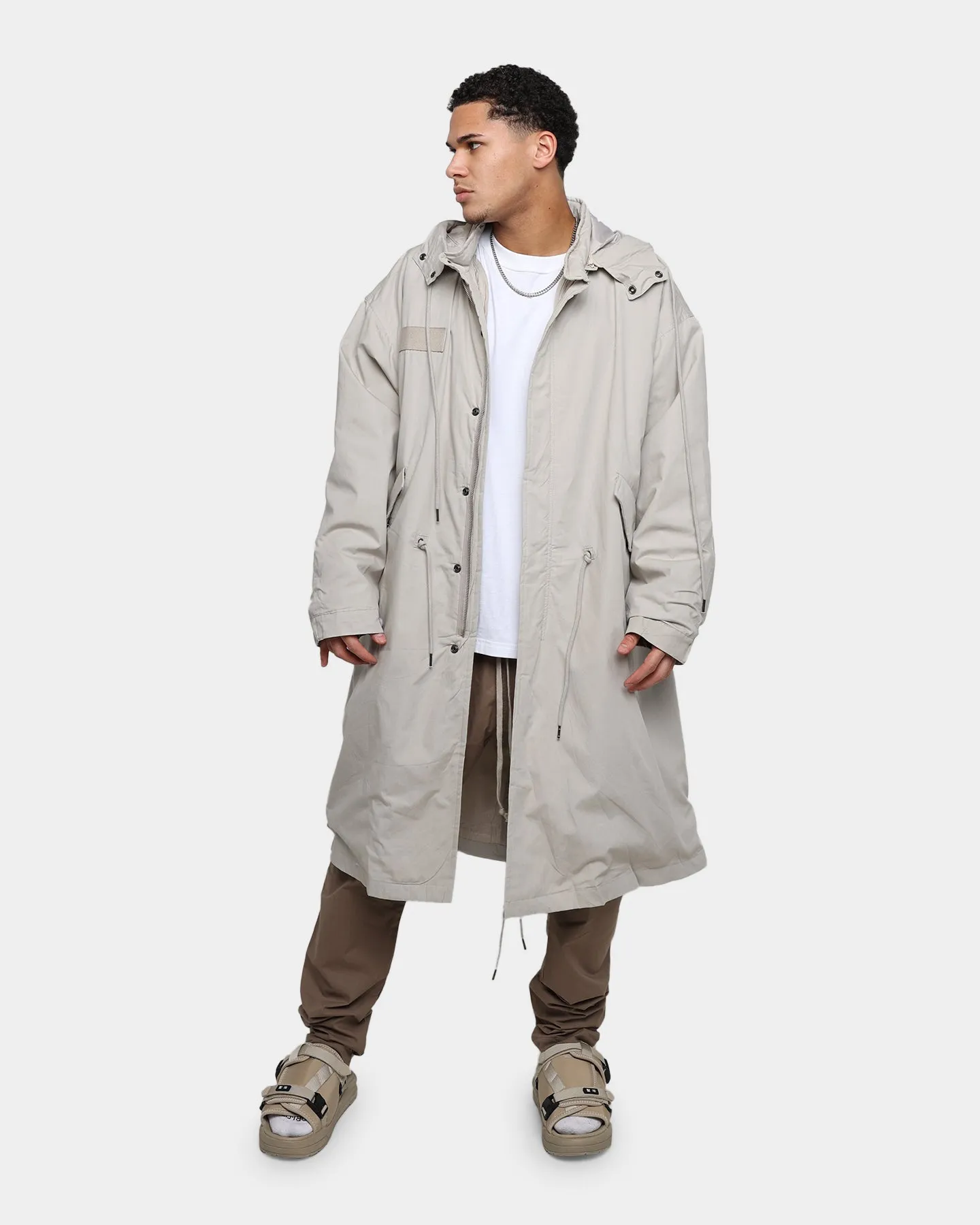 MNML Hooded Trench Jacket Grey