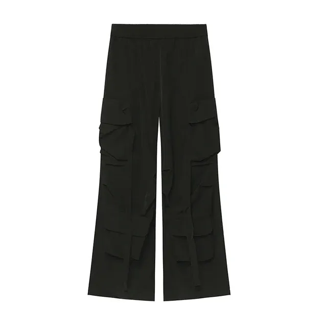 Multi Pocket Strap Loose Cargo Pants