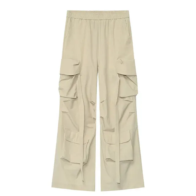 Multi Pocket Strap Loose Cargo Pants