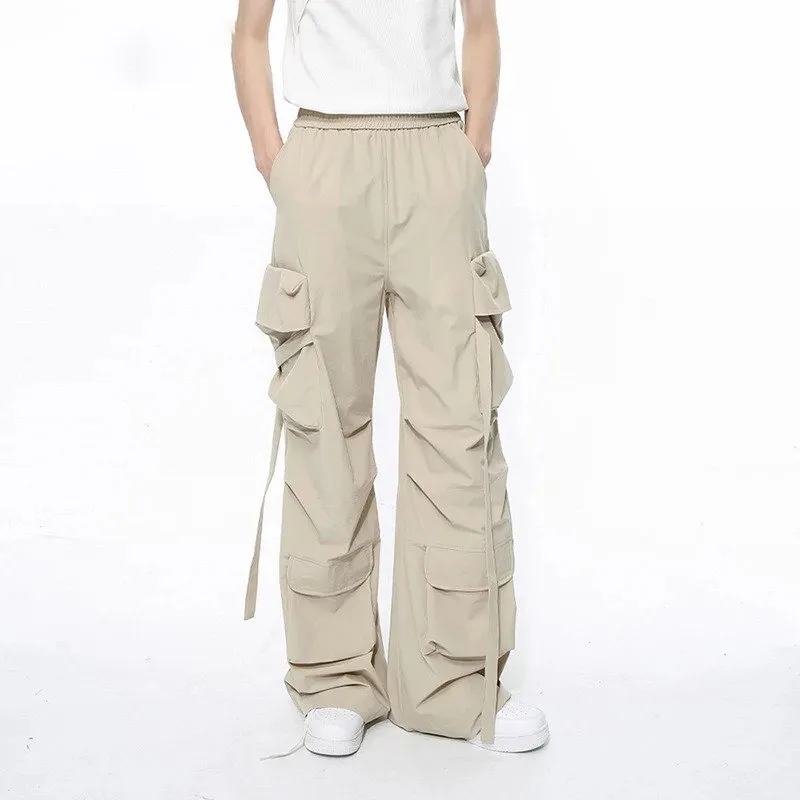 Multi Pocket Strap Loose Cargo Pants