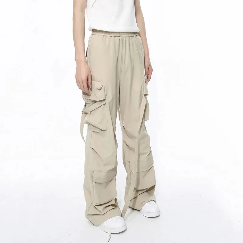 Multi Pocket Strap Loose Cargo Pants