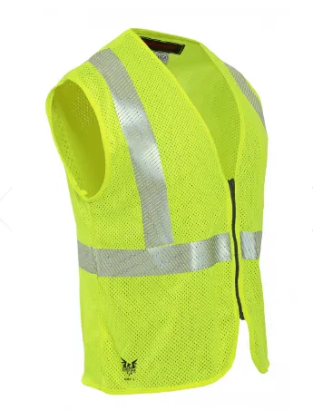 National Safety Apparel V00HA2Z Drifire FR Hi-Vis Mesh Zip Front Class 2 Vest