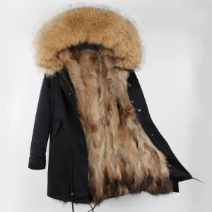 Natural Fur Black Parka