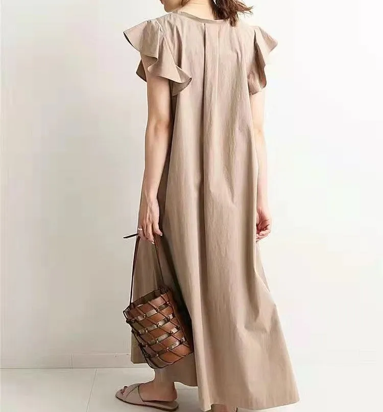 New Sleeveless Long Loose Slim Dress Simple and Elegant Solid Color Long Dress