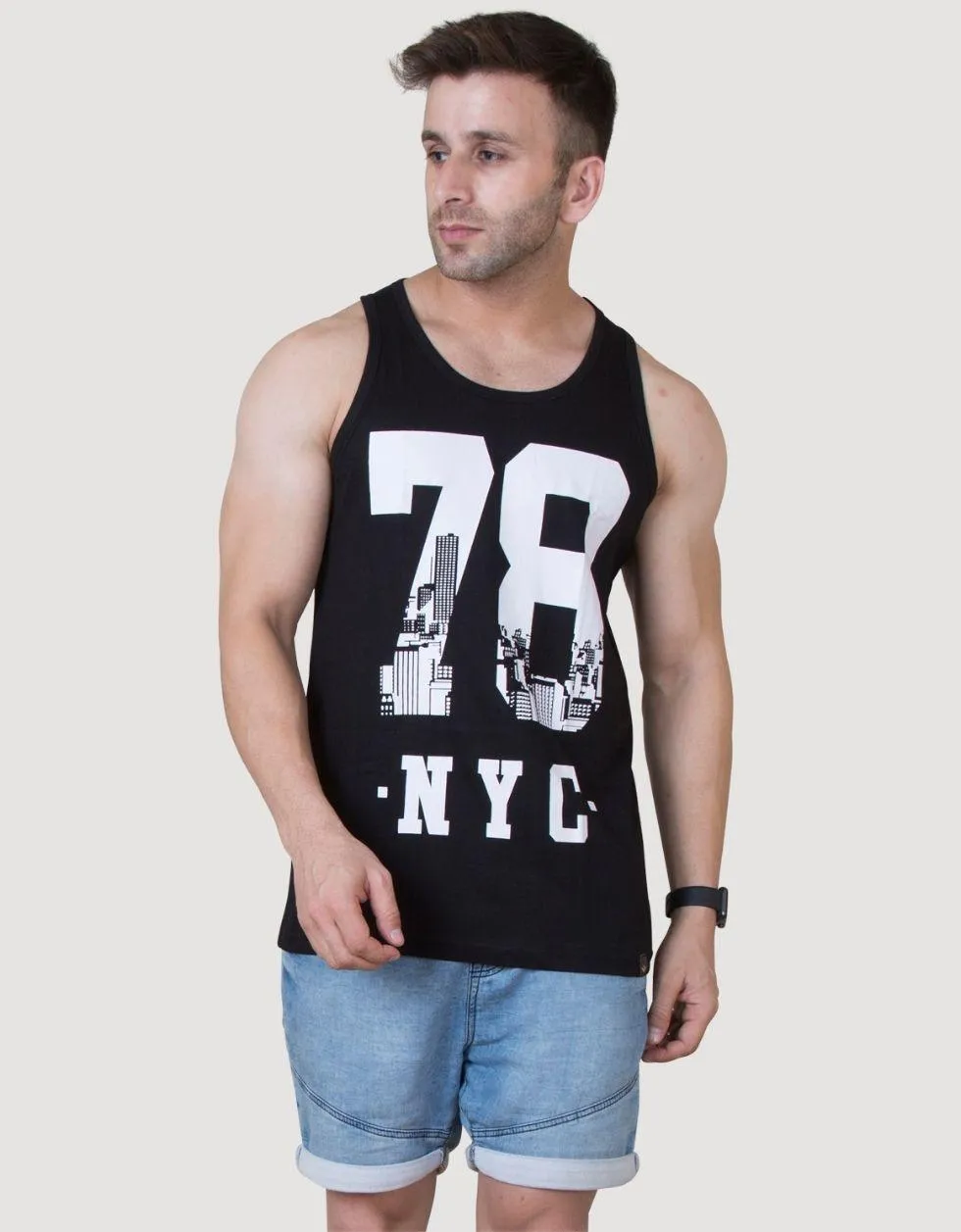 NYC Cotton Printed Gym Printed Gym Men's Vest