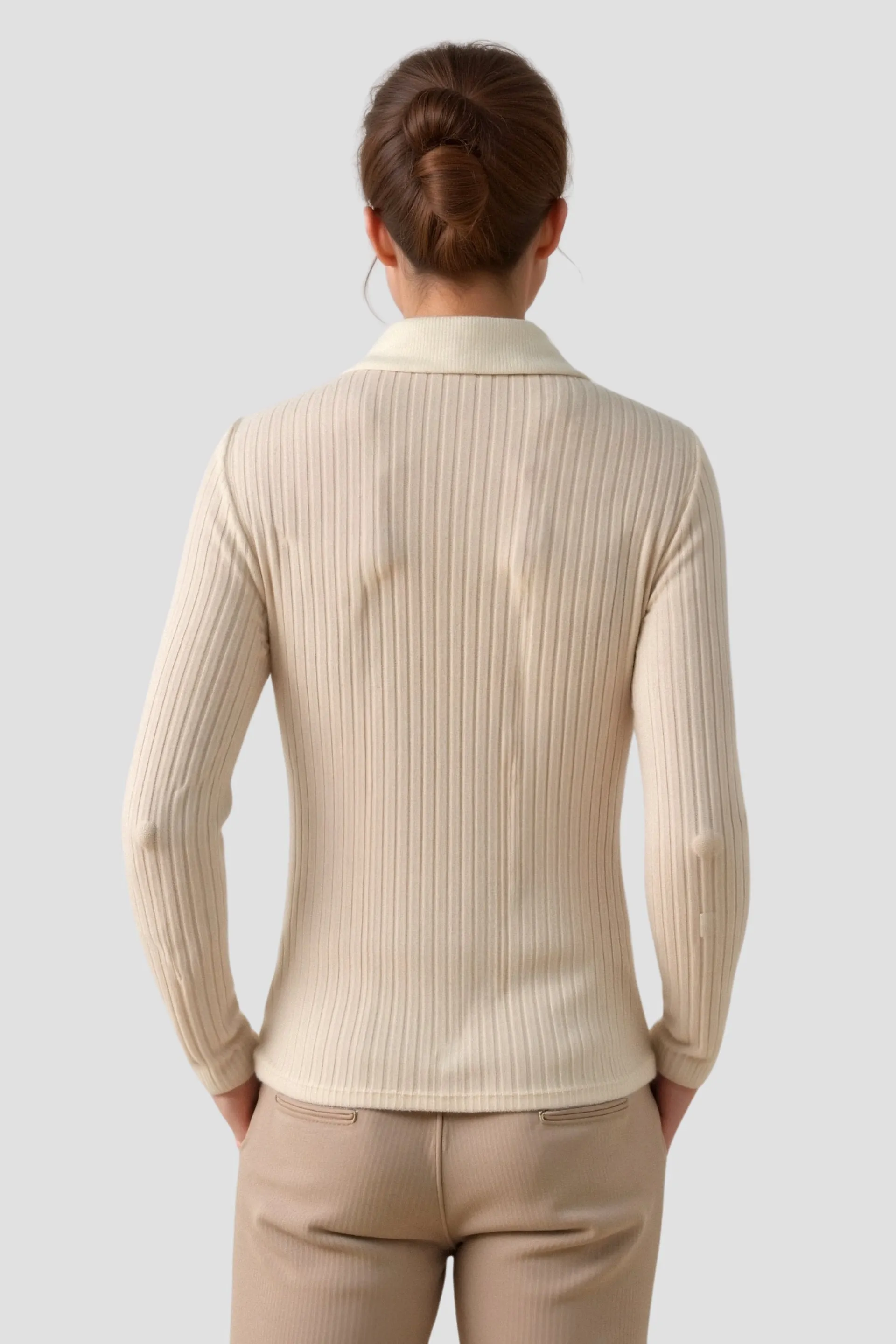 Old Money Knitted Woolen Slim Rib Knit Polo Sweater