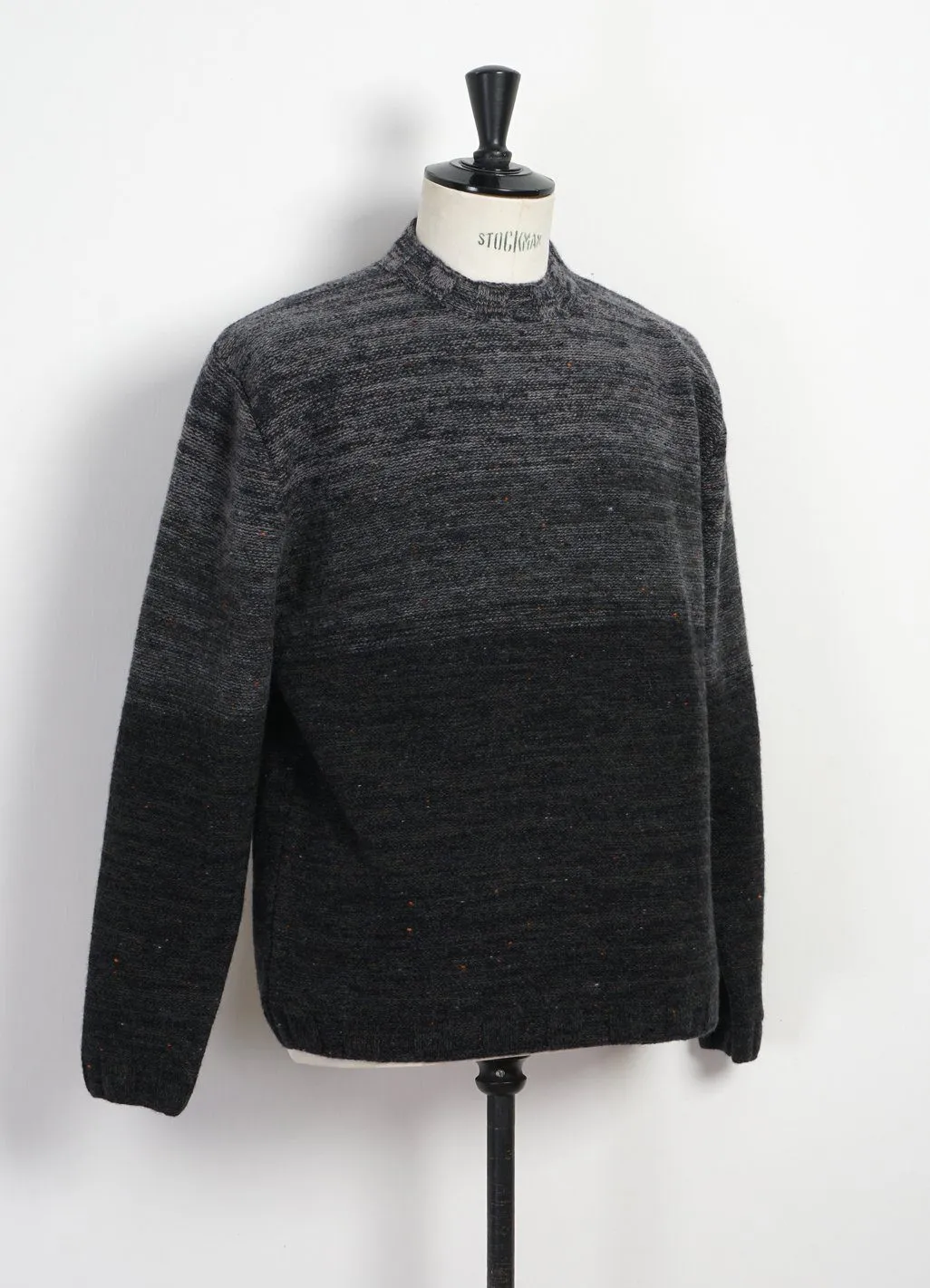 OMBRÉ MOCK-NECK | Wool & Cashmere-blend Sweater | Black/Grey