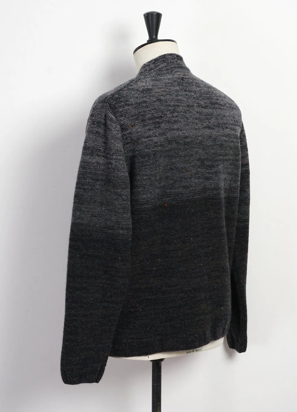 OMBRÉ MOCK-NECK | Wool & Cashmere-blend Sweater | Black/Grey