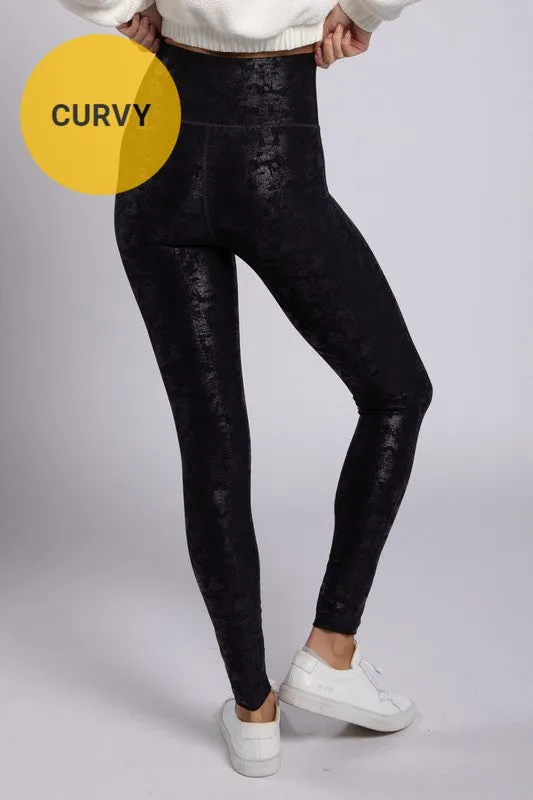 *Online Exclusive* Crackle Glaze Foil Highwaist Leggings