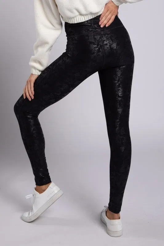 *Online Exclusive* Crackle Glaze Foil Highwaist Leggings