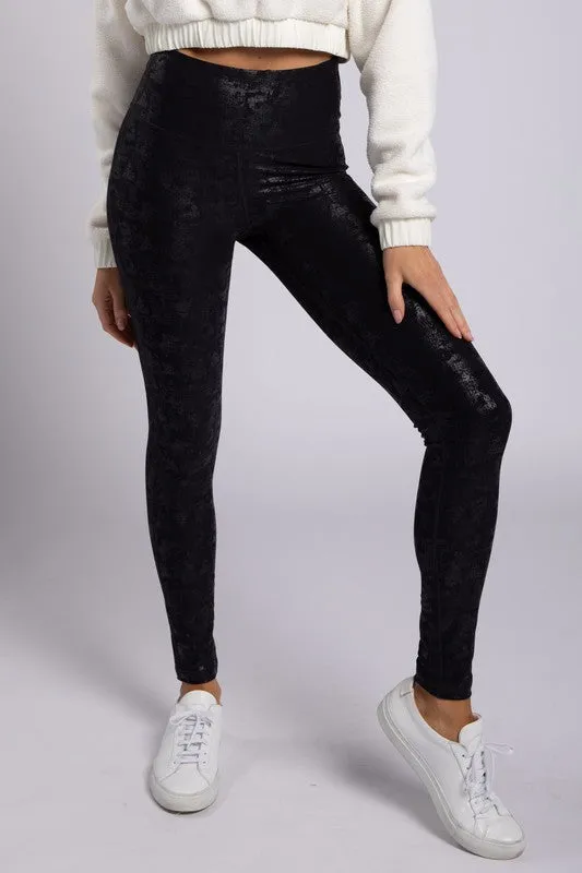 *Online Exclusive* Crackle Glaze Foil Highwaist Leggings