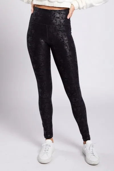 *Online Exclusive* Crackle Glaze Foil Highwaist Leggings