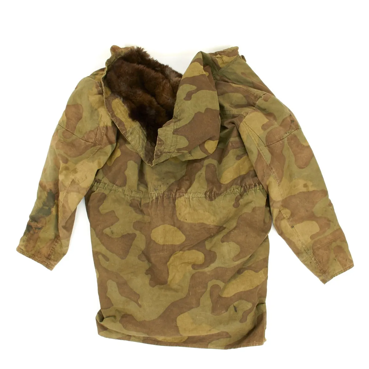 Original German WWII SS Italian Camouflage M1943 Winter Uniform Parka - Rabbit Fur