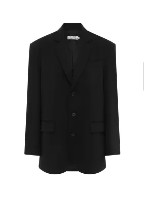 OVERSIZED THREE BUTTON BLAZER - BLACK