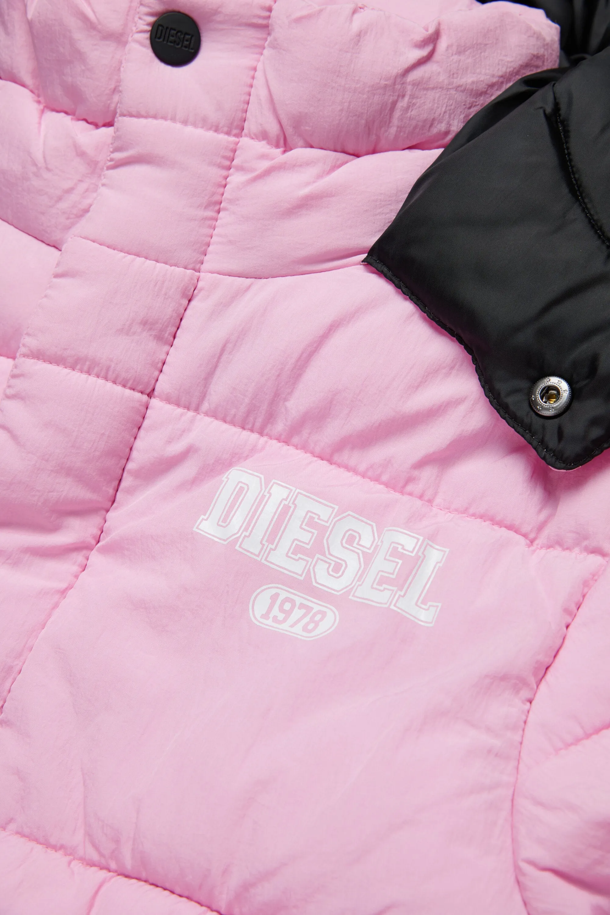 Padded jacket with Diesel 1978 print and logo on the hood