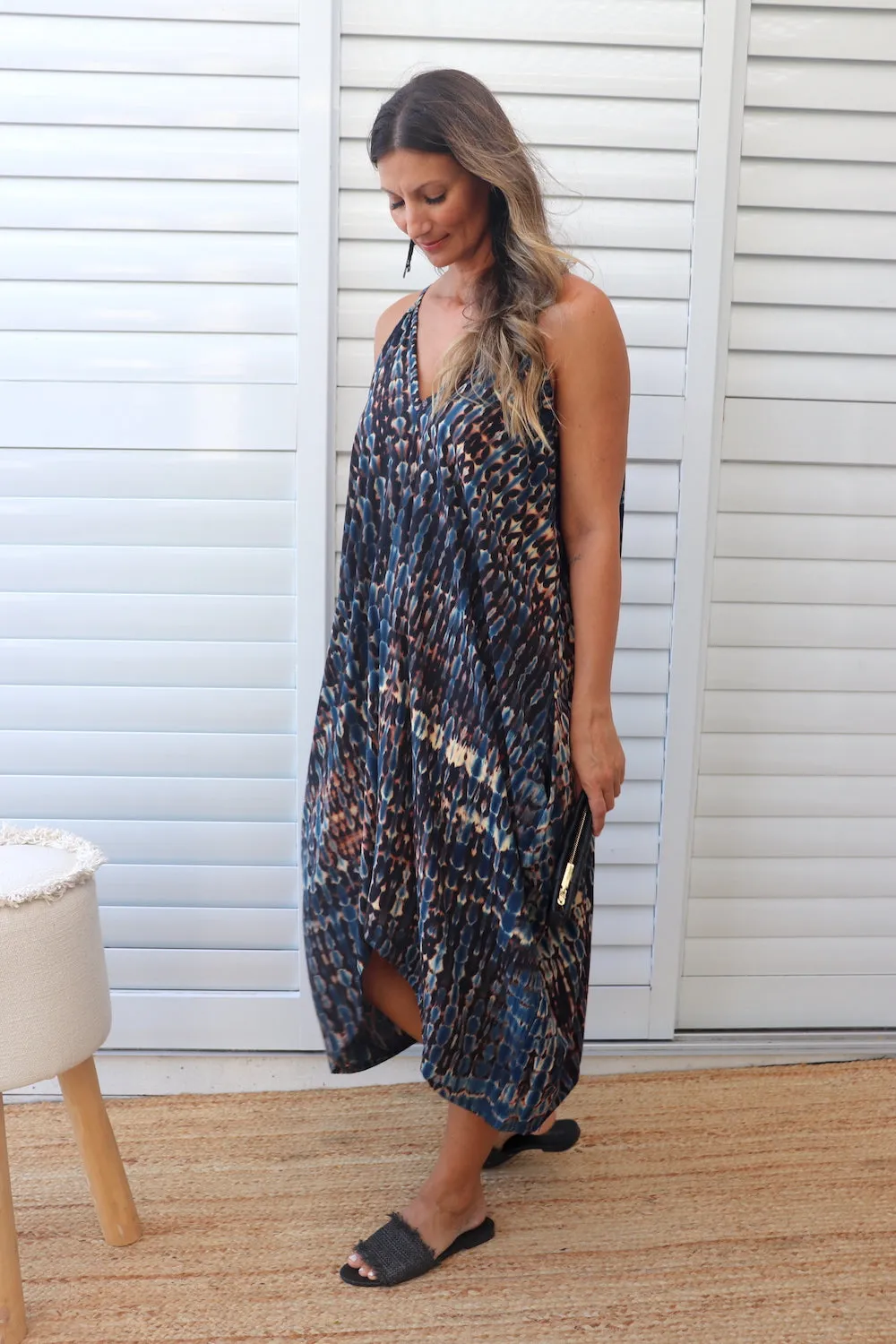 Palm Cove Dress in Midnight Tie Dye