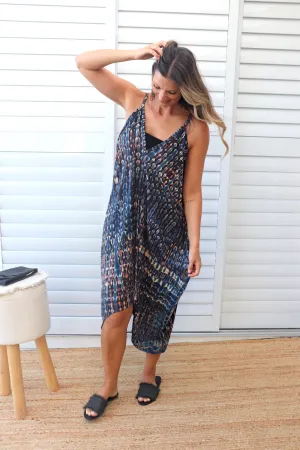 Palm Cove Dress in Midnight Tie Dye