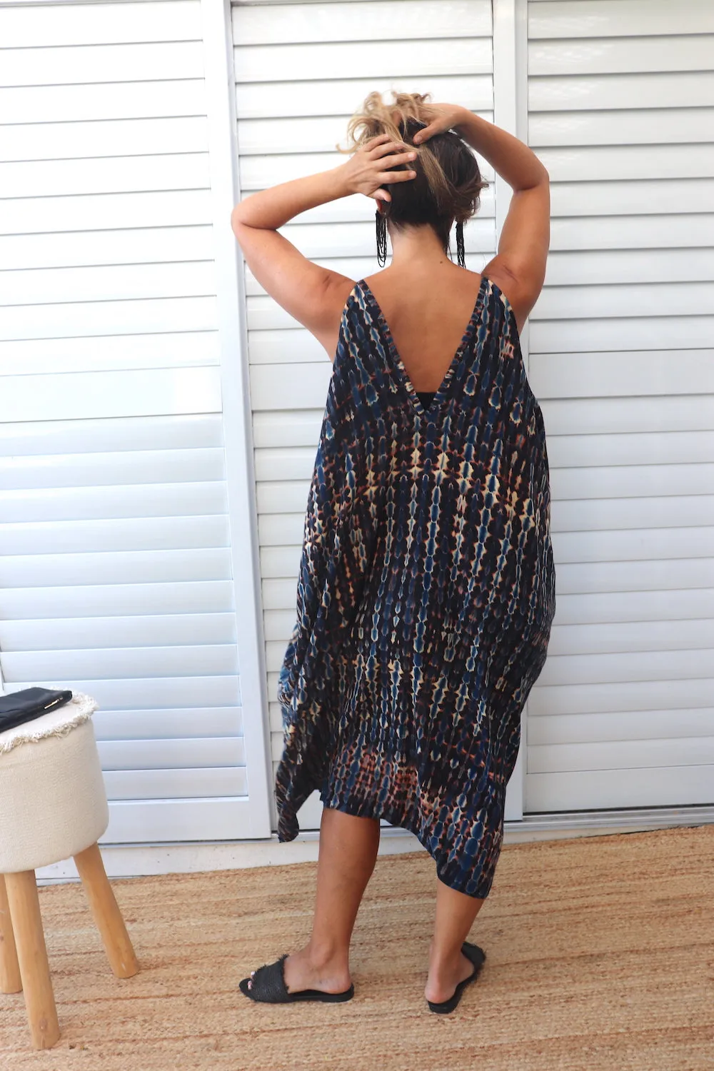 Palm Cove Dress in Midnight Tie Dye